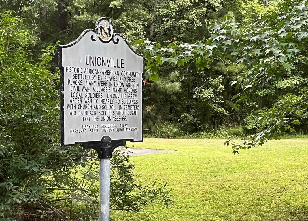 A historical marker details the origins of Unionville