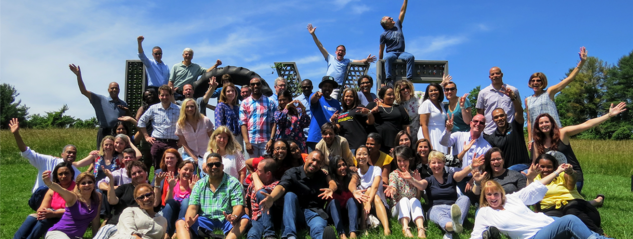 Signature Program class posing together outside