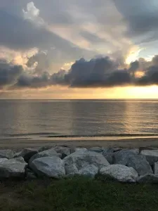 Body of water at dawn